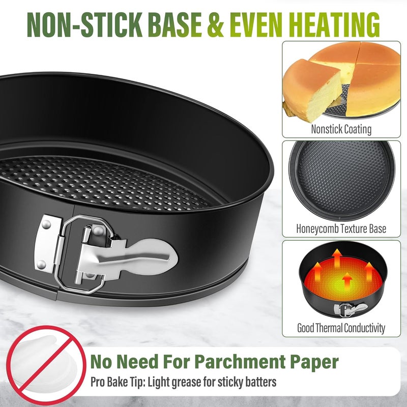 Vakoo Springform Pan - Nonstick, Leakproof Cheesecake Pan for Baking, Easy Release, No Parchment Paper Needed, 7 Inch - Image 3